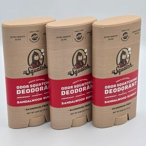Dr. Squatch Sandalwood Summit Aluminum Free Natural Mens Deodorant 2.65oz (3 Pk)